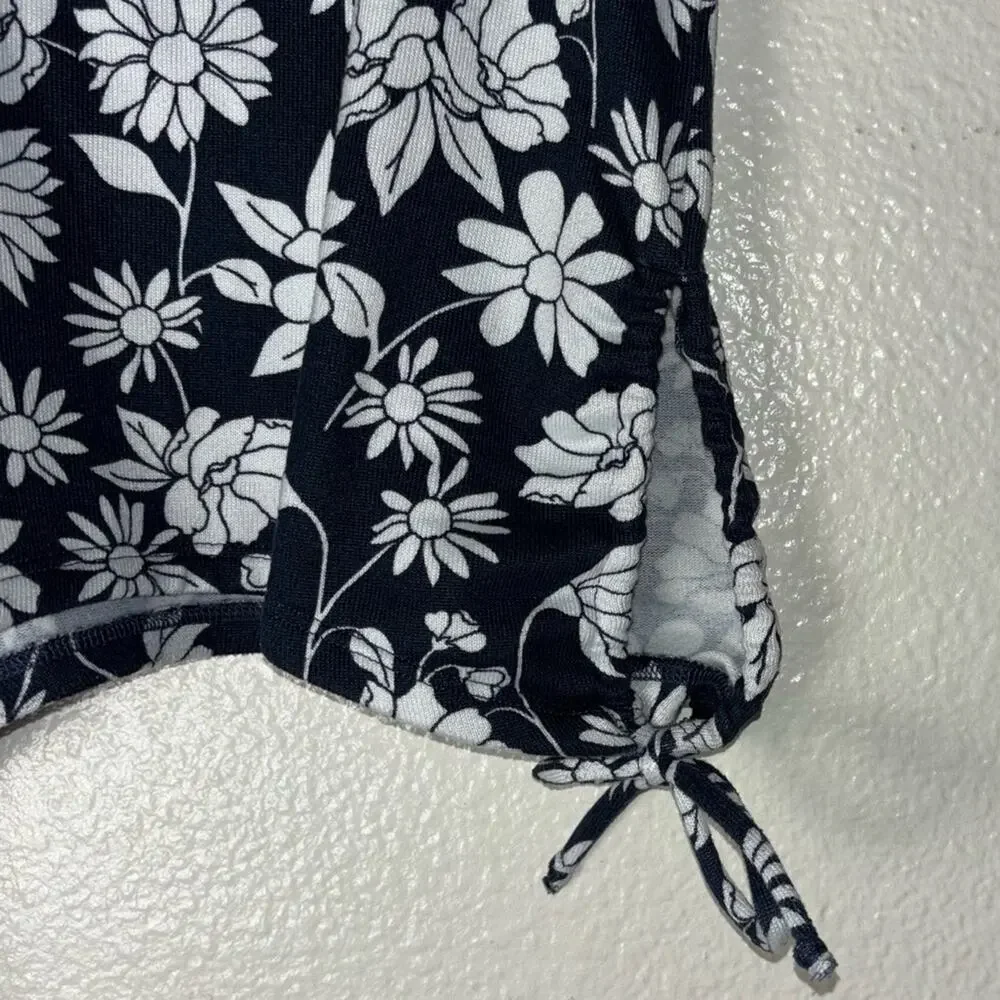 Gilly Hicks Sleep Cami tank women's size medium blue w/ white flowers side ties